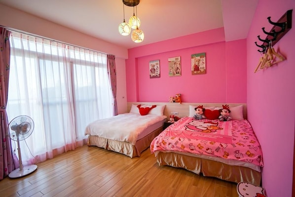 Desk, free WiFi, bed sheets