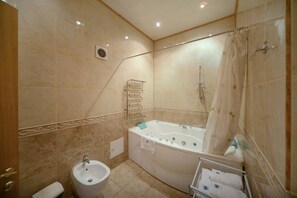 Hair dryer, towels