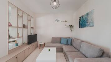 Una televisión, un reproductor de DVD