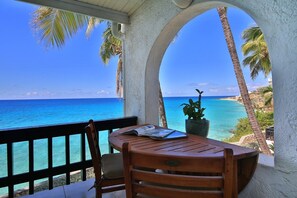 Balcony - Acadia Lovely Oceanfront, 1 to 3 Bedroom Condo is Located on the Cliffs of Cupecoy (Lowlands)