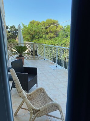 Superior Quadruple Room, Multiple Beds, Sea View | Terrace/patio