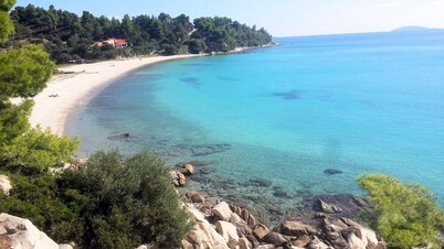 Traditional, stonebuilt, 1930s, renovated cottage with sunset, sea view.