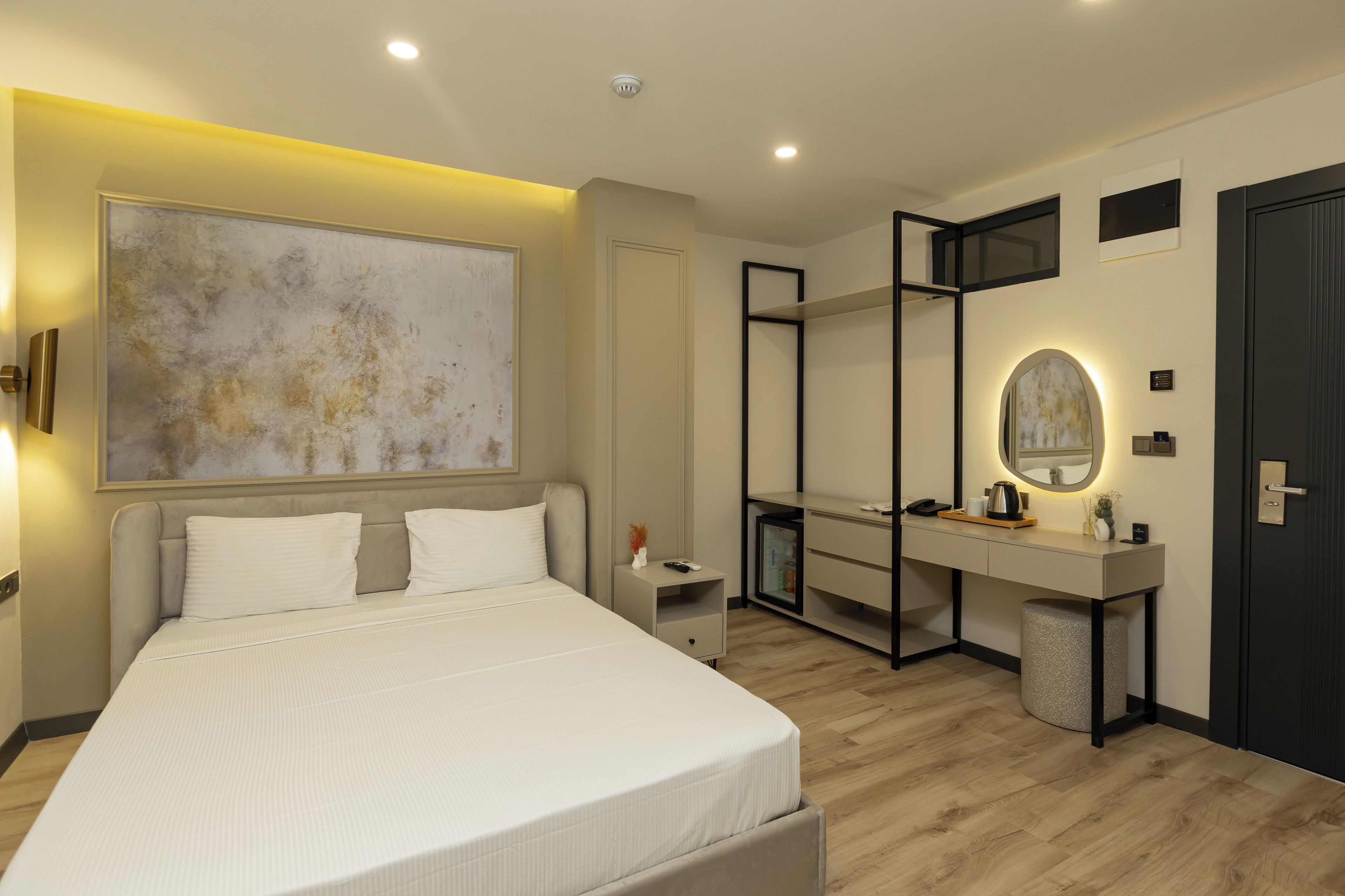 Economy Double Room, No Windows | 1 bedroom, premium bedding, minibar, in-room safe