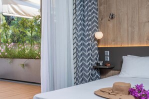 Superior Apartment | Egyptiske bomuldslagner, premium-sengetøj, mørklægningsgardiner