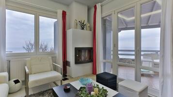 TV, fireplace, DVD player, stereo