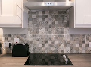 Superior Apartment, City View | Private kitchen | Full-sized fridge, microwave, oven, stovetop