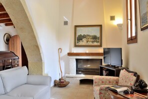 Smart TV, chimenea, reproductor de DVD