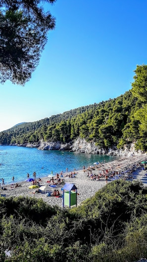 Sun-loungers, beach towels