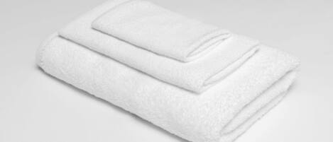 A neatly folded white towel.