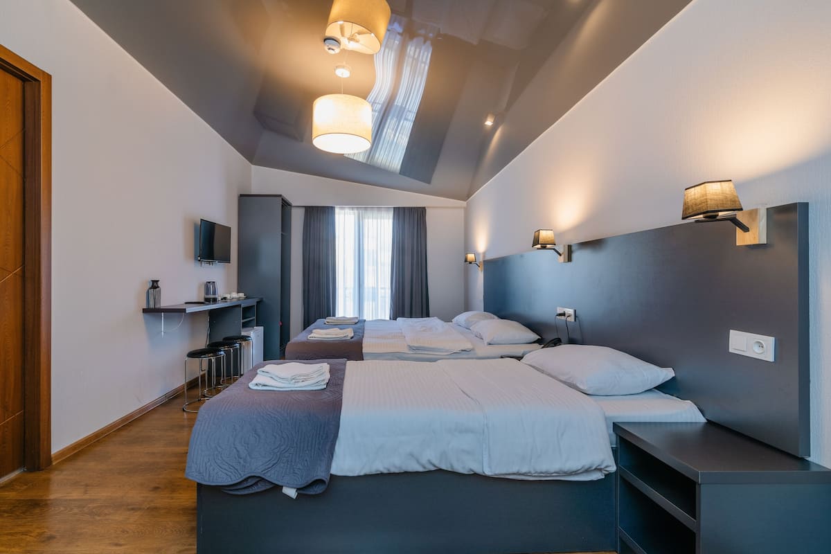 Quadrupla Standard, vista montagna (301) | 1 camera, biancheria da letto di alta qualità, minibar