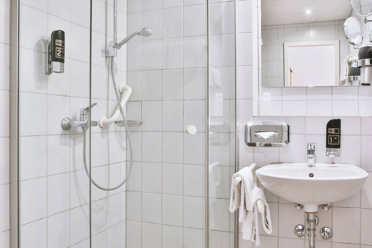 hair dryer, towels