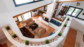 TV, fireplace, DVD player, books