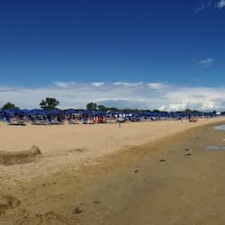 Private beach, white sand, sun-loungers, beach umbrellas