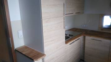 Apartment | Private kitchen | Fridge, microwave, oven, stovetop