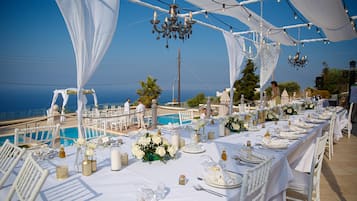 Outdoor banquet area