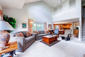 Comfort Condo, Partial Lake View | Living area | Flat-screen TV - Bay Club Town Homes by CRMR (Frisco)