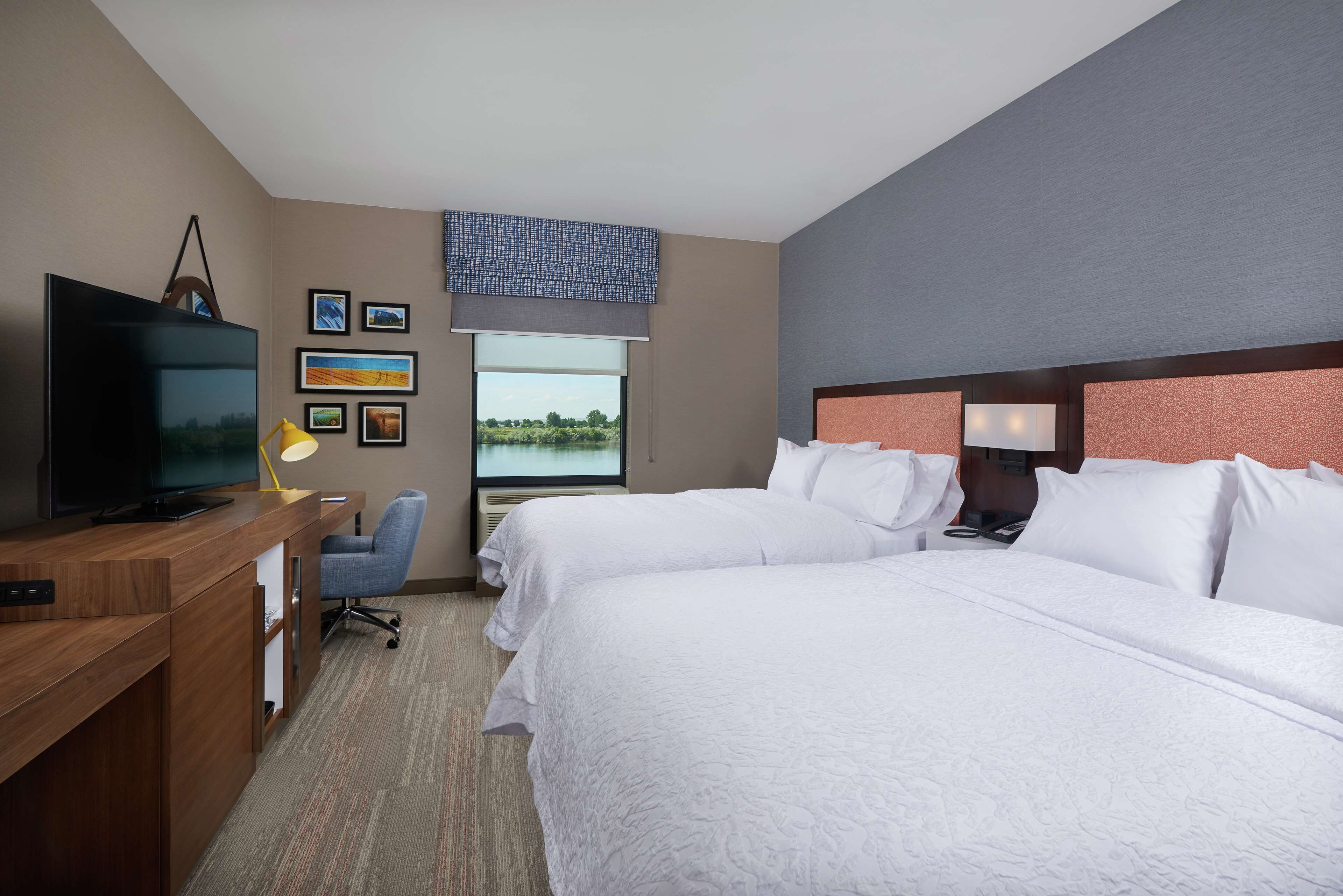 room, 2 queen beds, refrigerator, bay view | premium bedding, in-room safe, desk, blackout curtains