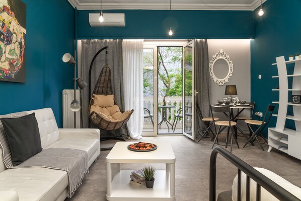 Leilighet, 1 soverom | Oppholdsområde | Smart-TV og Netflix