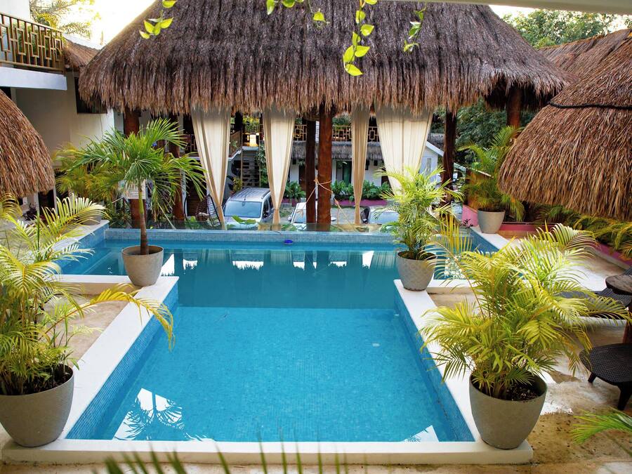 Outdoor pool, open 9:00 AM to 9:00 PM, sun loungers