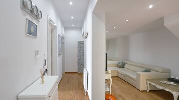 TV, DVD player, books, video library