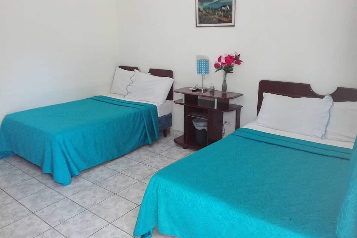 Blackout curtains, iron/ironing board, free WiFi, bed sheets