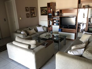Televisio, DVD-soitin, kirjoja