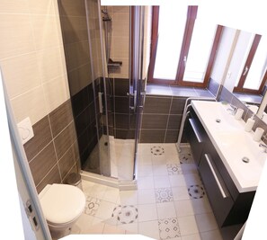 Hair dryer, soap, toilet paper