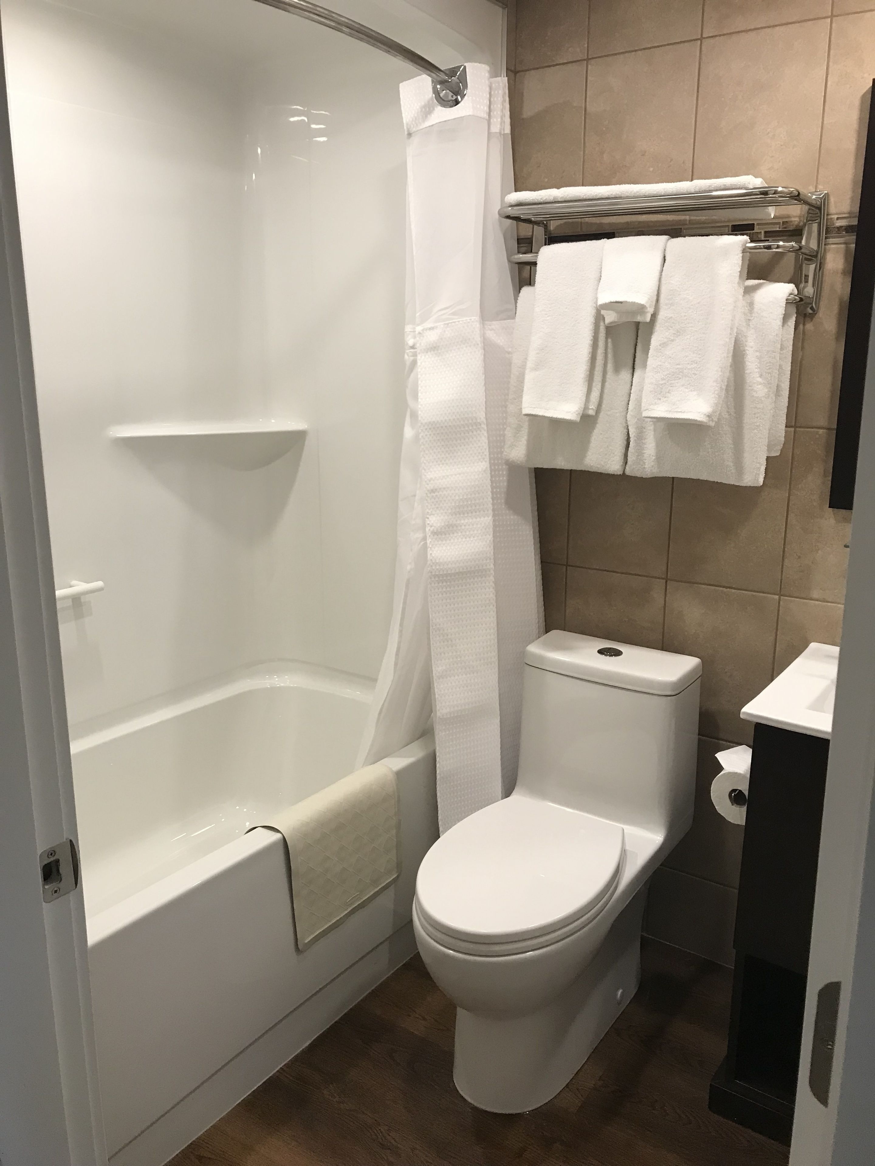 executive room, 1 king bed | bathroom | combined shower/bathtub, free toiletries, hair dryer, towels