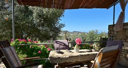 The papas house on the hill with mountain and sea view .
