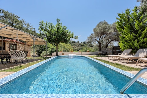 cretan tradiotional lake house with stunning views