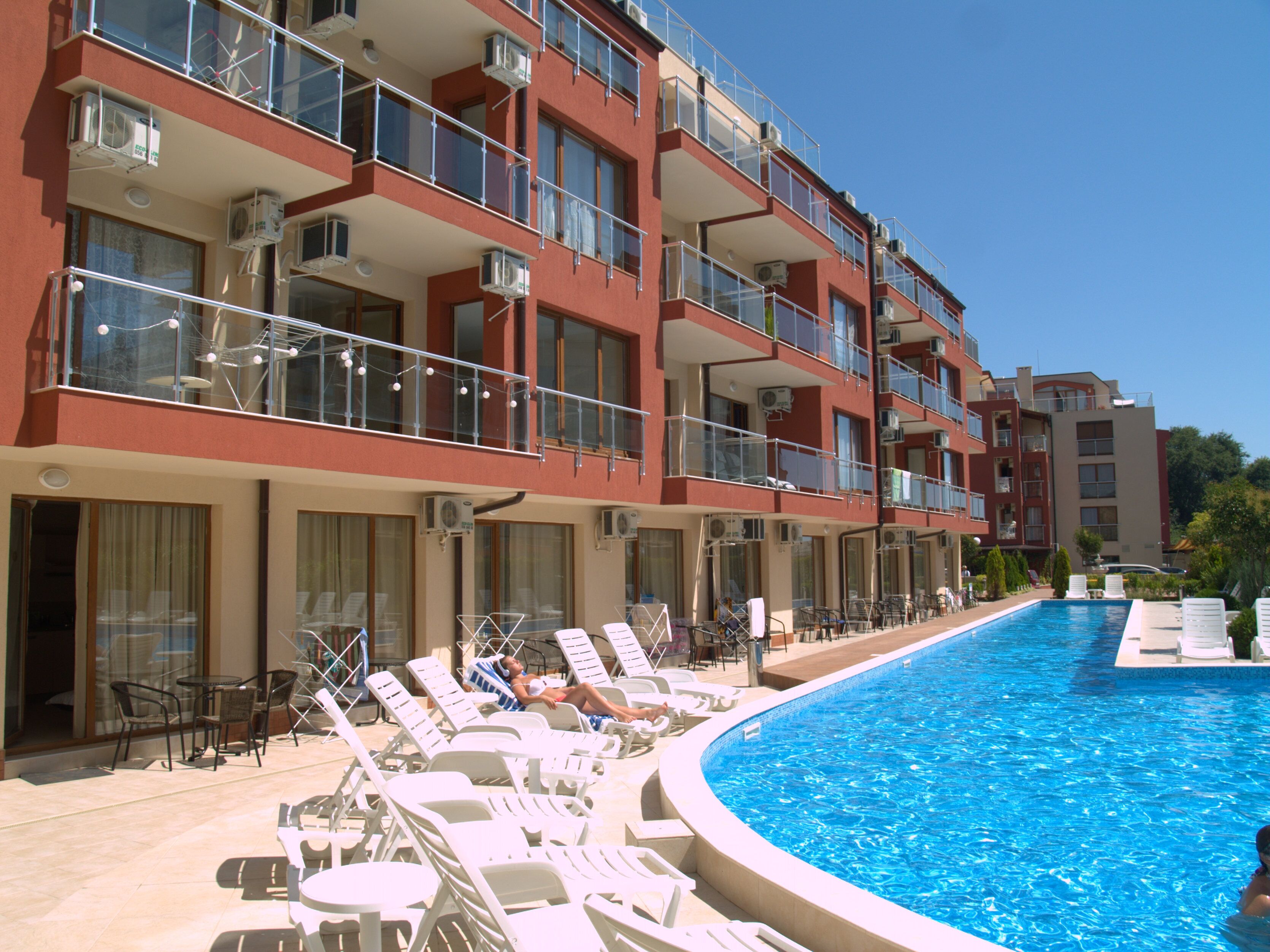 1-bedroom apartment with sea view near the beach in the aparthotel \"Onegin\"
