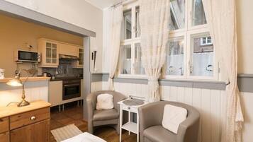 Studio, dapur kecil | Dapur pribadi | Lemari es, kompor, dan mesin pembuat kopi/teh