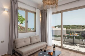 Family Room (up to 6 guests) | In-room safe, blackout drapes, soundproofing, iron/ironing board - Aequor Luxury Rooms (Chania)