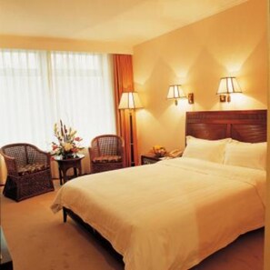 Deluxe dubbelrum | Värdeförvaringsskåp på rummet, skrivbord och mörkläggningsgardiner