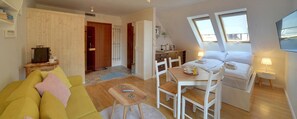 Apartemen, sauna | Area keluarga | TV layar datar
