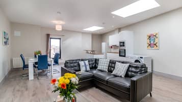 Flat-screen TV, DVD player