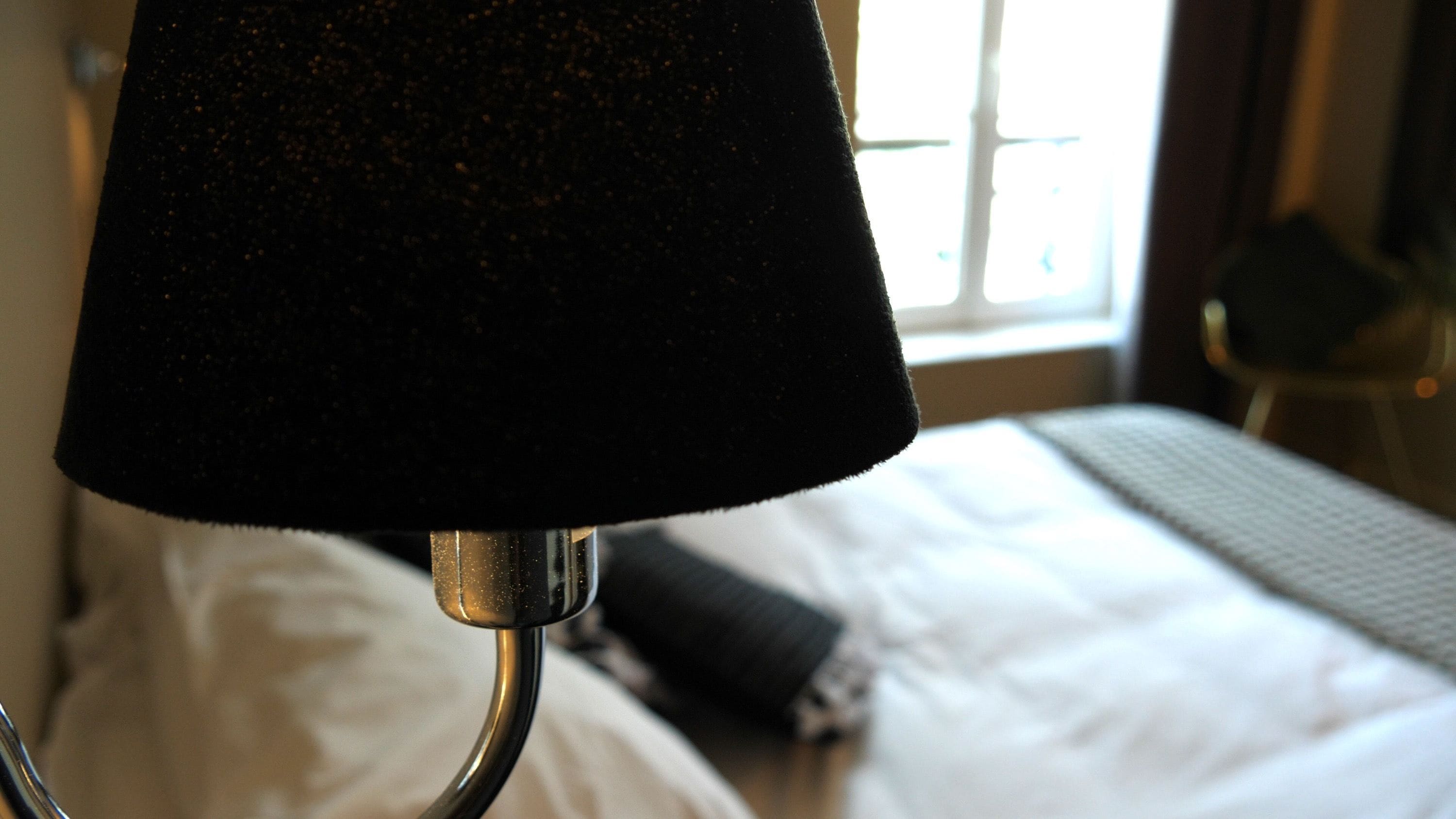 desk, blackout curtains, free wifi, bed sheets