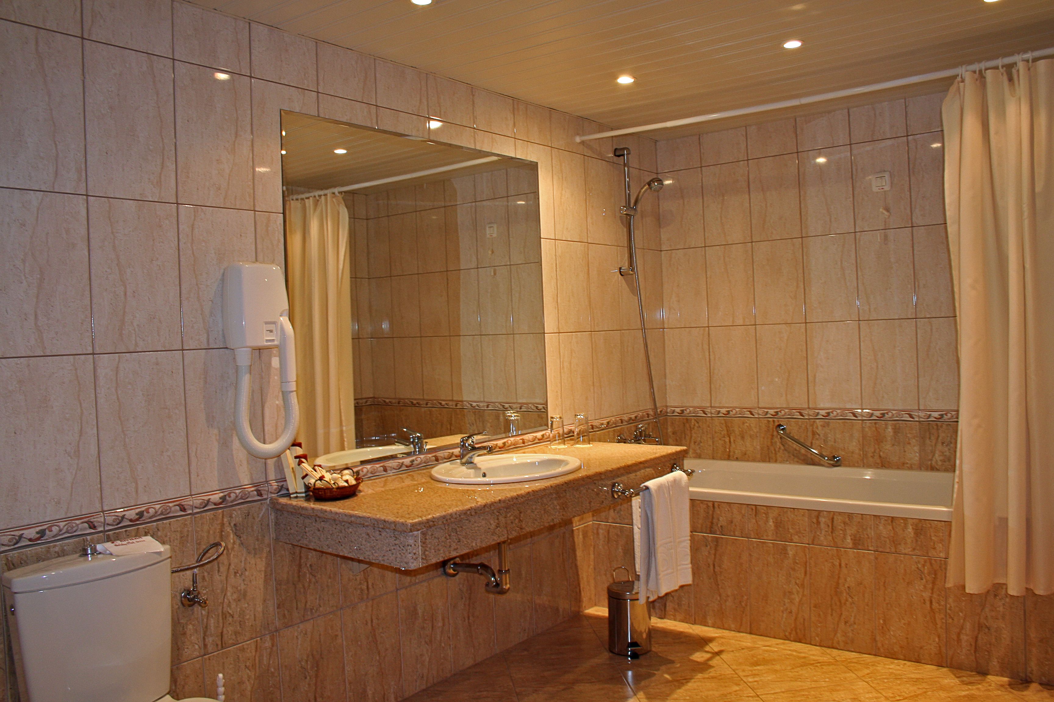 free toiletries, hair dryer, towels