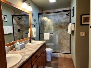 Hair dryer, towels