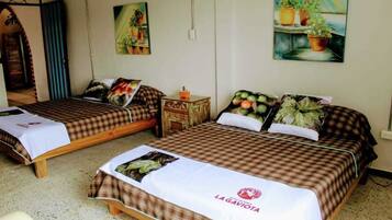 Desk, free WiFi, bed sheets