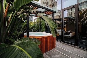 49-inch flat-screen TV with satellite channels, TV