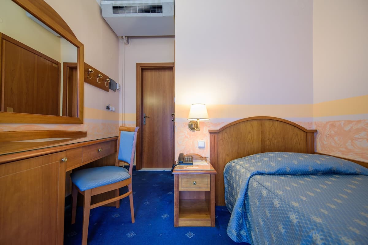 standard single room, lake view | in-room safe, blackout curtains, soundproofing, iron/ironing board