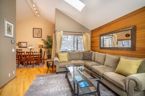 Televisie, een open haard en een dvd-speler