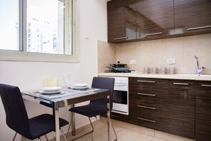 Comfort Apartment, 2 Bedrooms, Non Smoking | Private kitchen | Fridge, microwave, oven, electric kettle - KAV Apartments -HaYarkon St. 30 (Tel Aviv)