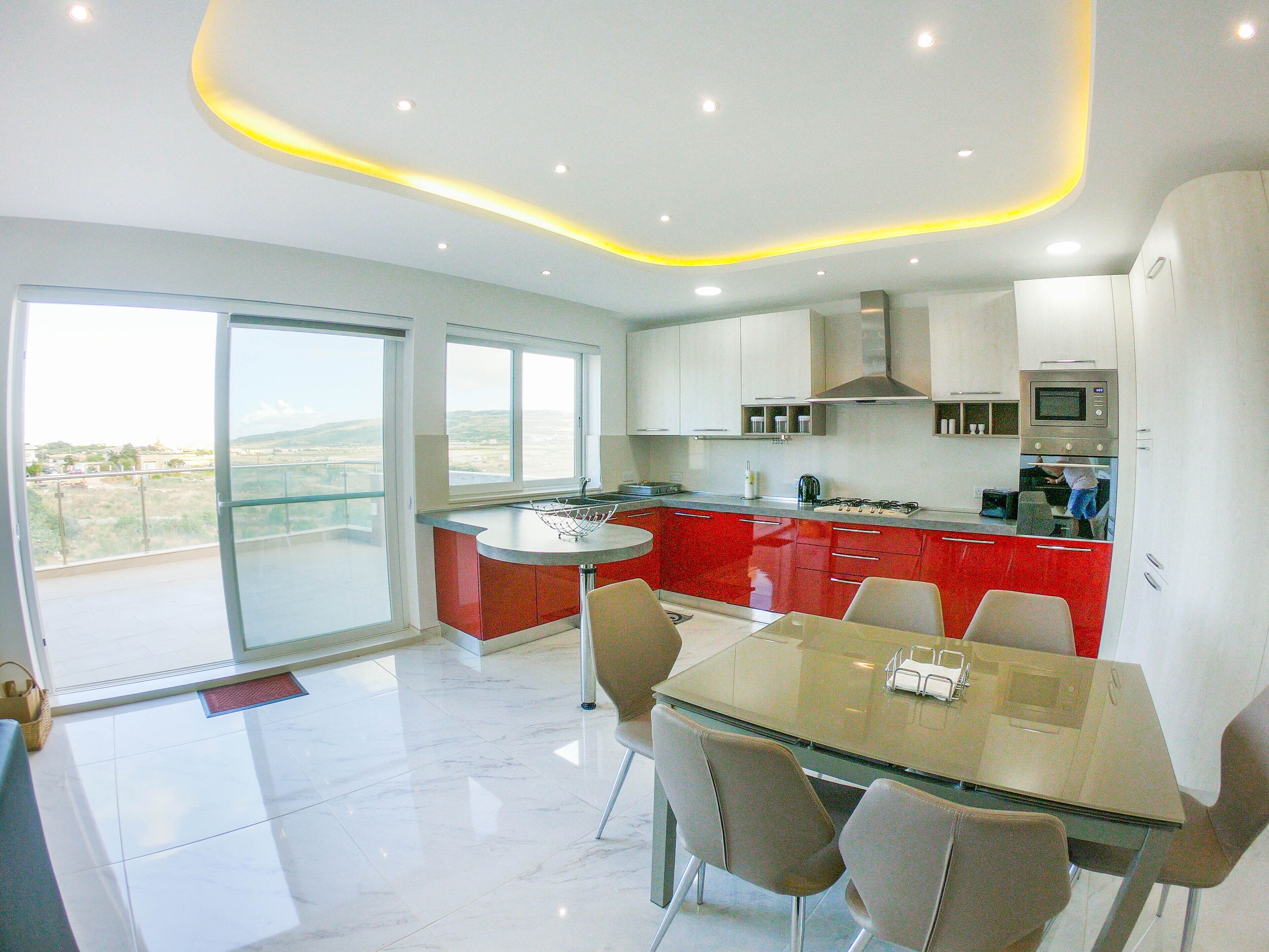 Microwave, oven, dishwasher, electric kettle