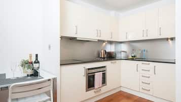 Microwave, toaster, cookware/dishes/utensils