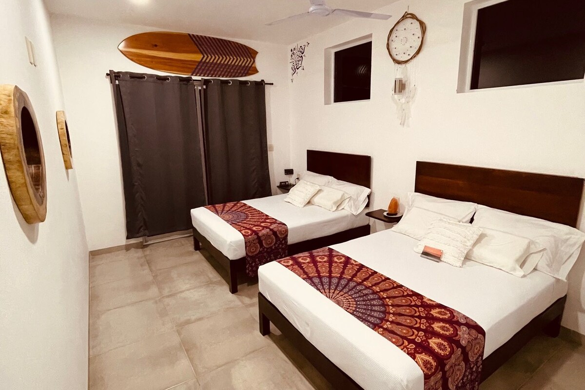 Basic Quadruple Room, Pool View | Minibar, in-room safe, free WiFi, bed sheets
