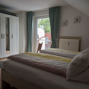 2 bedrooms, in-room safe, soundproofing, iron/ironing board