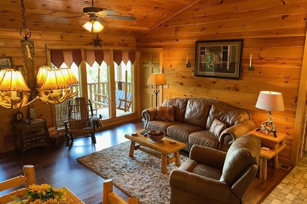 Livingroom looking out on upper deck