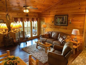 Smart TV, fireplace, DVD player, books